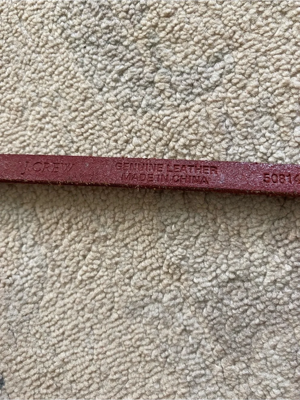 J. Crew Red Studded Leather Skinny Belt Small Gold Hardware - Picture 7 of 8